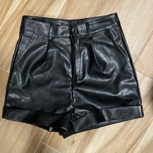Black leather SHEIN shorts, size xs/US 2